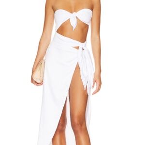 Lovers and Friends Forget Me Knot Midi Dress in White NWT Size Small